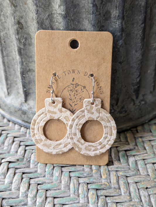 Beige Leopard Embossed Circles