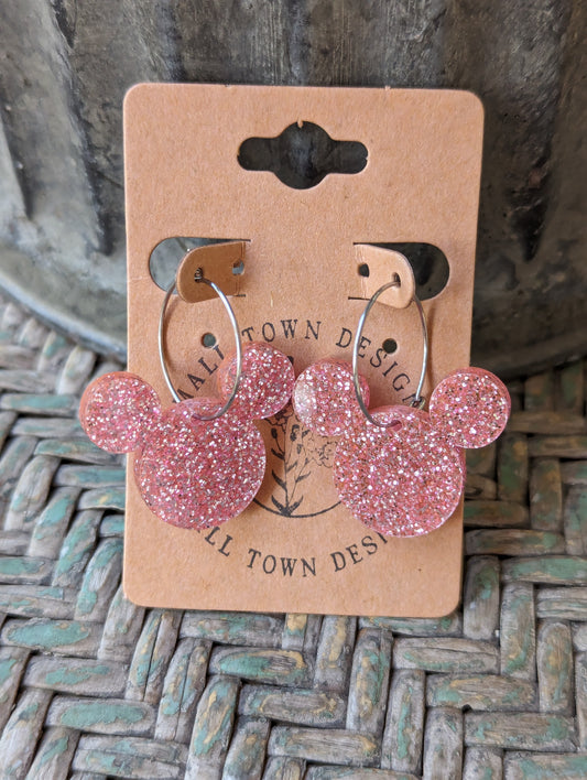 Light Pink Mouse Hoops