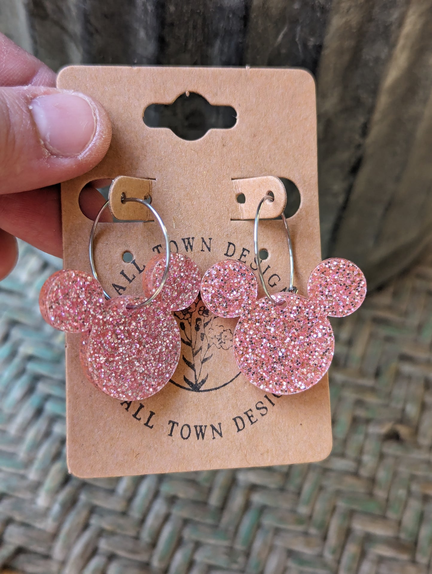 Light Pink Mouse Hoops