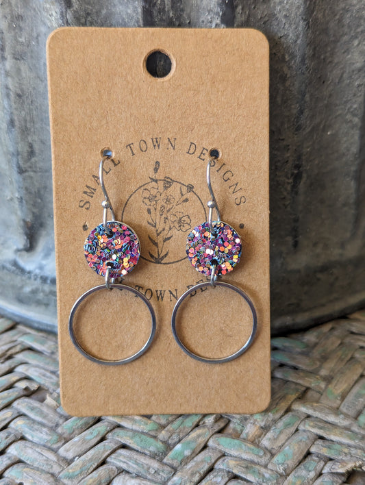 Multi Purple Glitter Rings