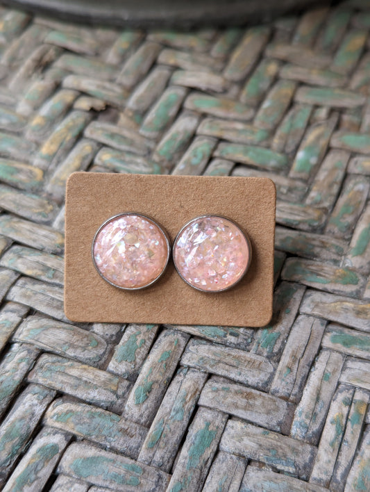 Peach Opal Studs