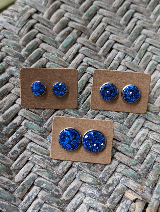 Chunky Royal Glitter Studs