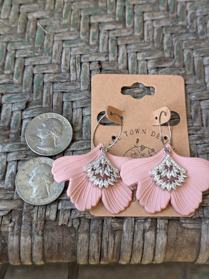 Blush Elegant Gingko Hoops