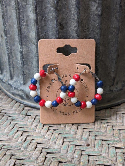 Red, White, & Blue Hoops