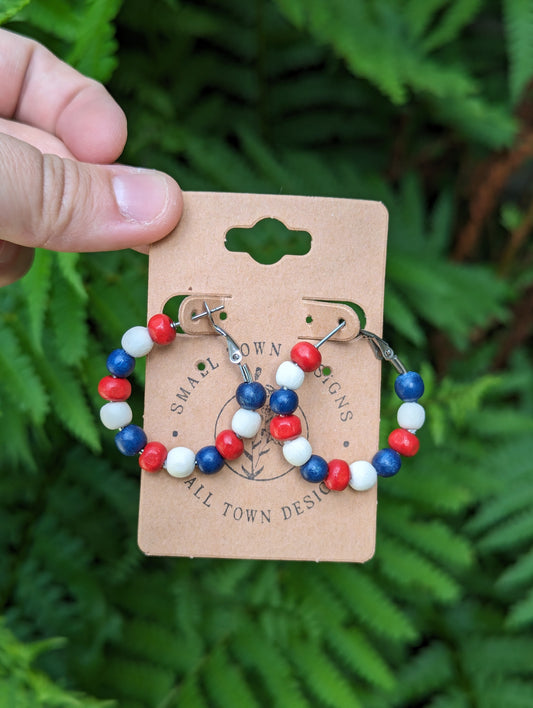 Red, White, & Blue Hoops