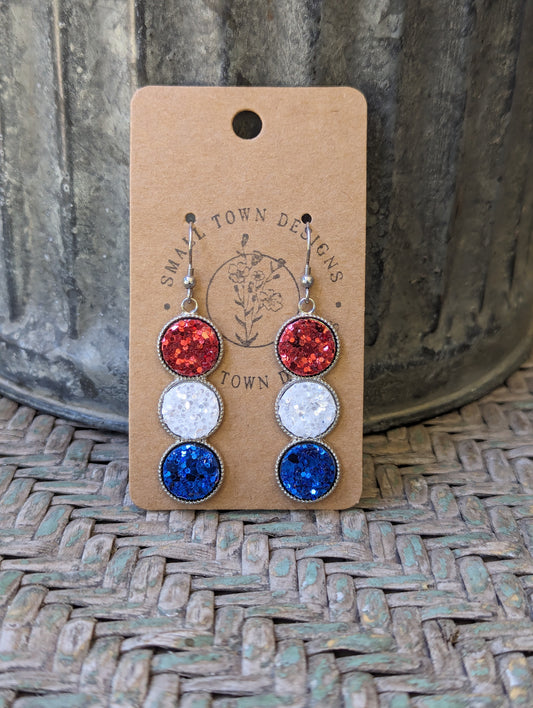 Red, White, & Blue Glitter Trio