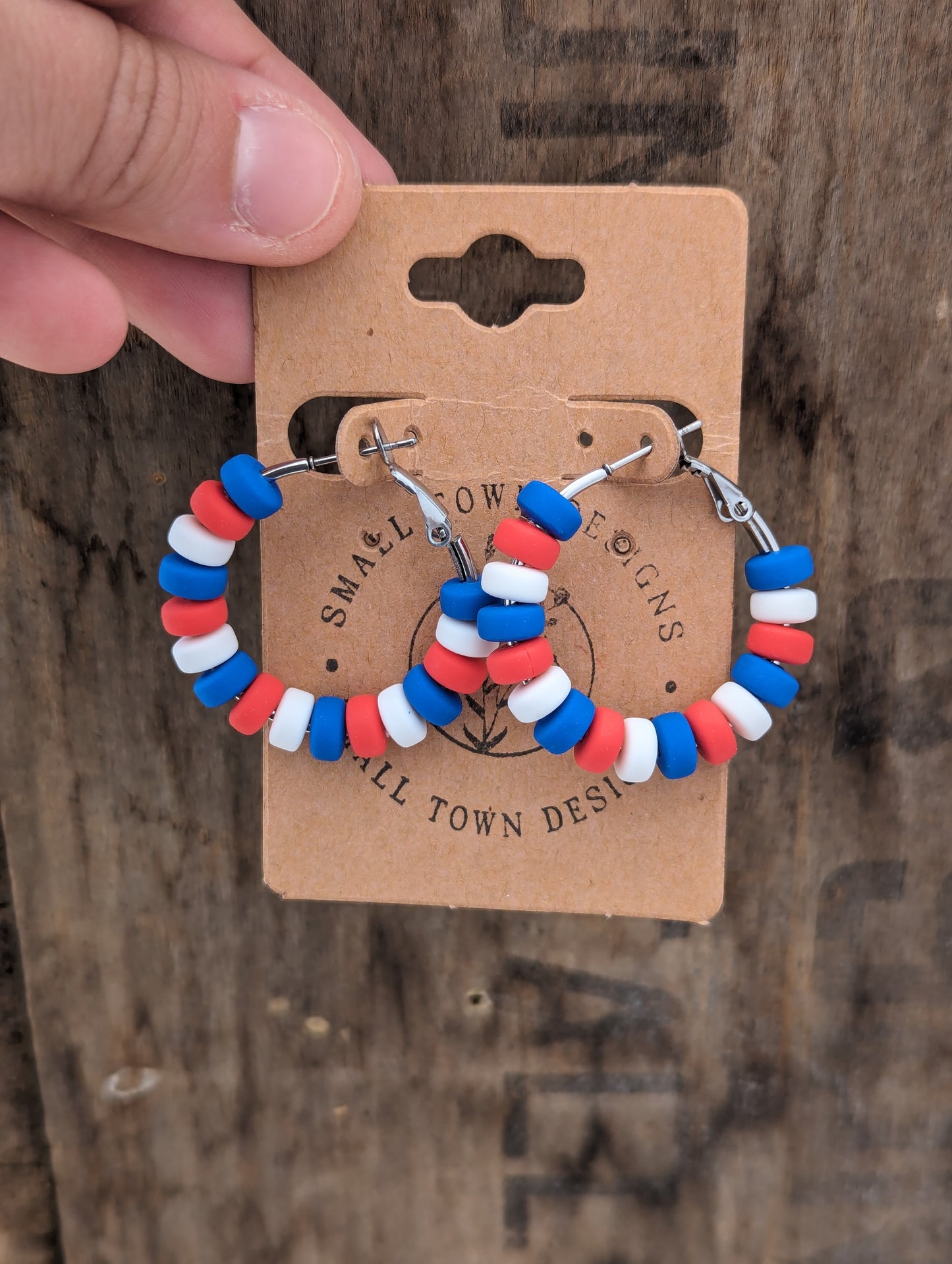 Red, White, & Blue Clay Hoops