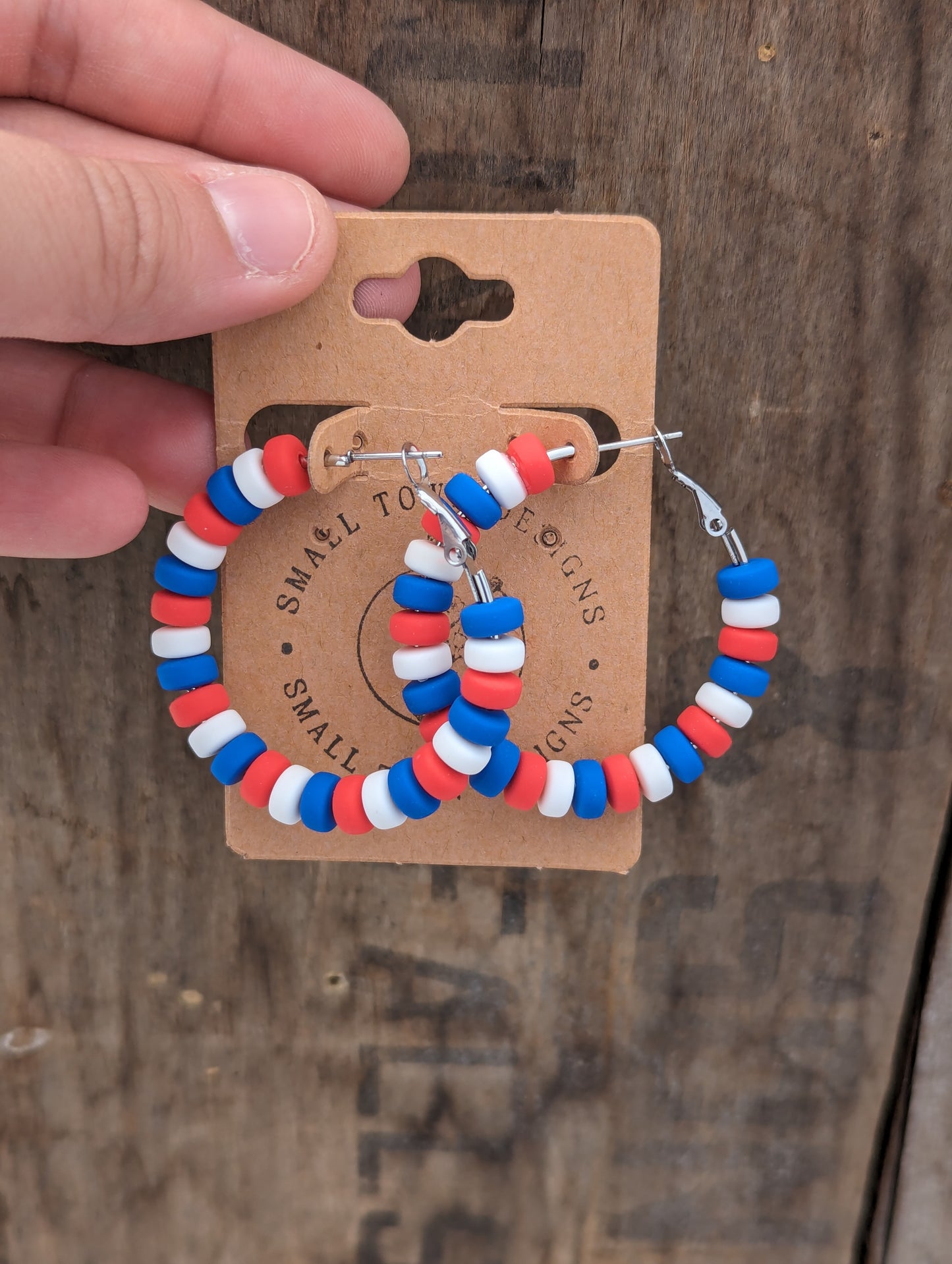 Red, White, & Blue Clay Hoops