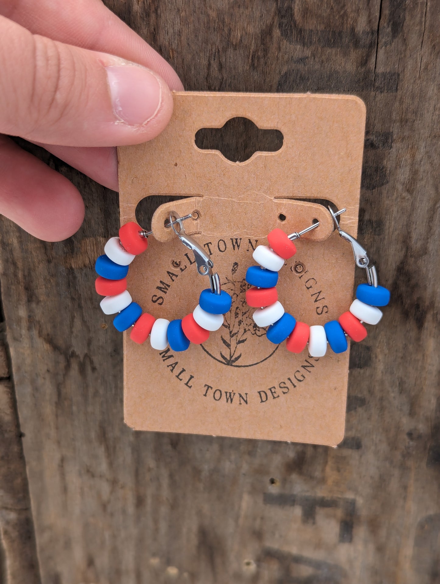 Red, White, & Blue Clay Hoops