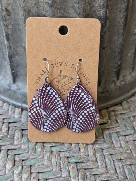 Maroon Abstract Teardrops