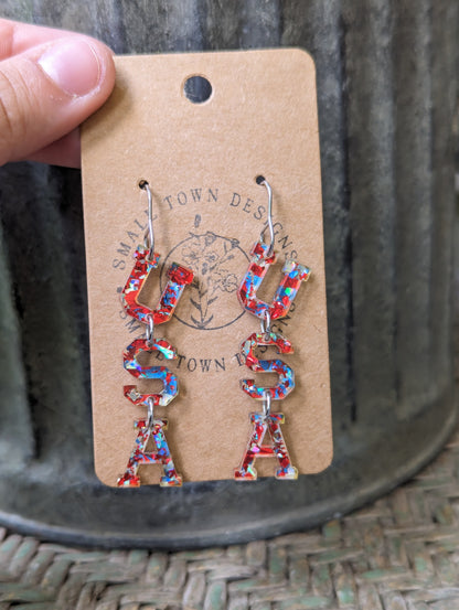 Americana Confetti USA Dangles