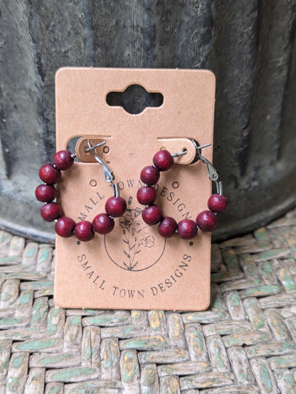 XS Maroon Hoops