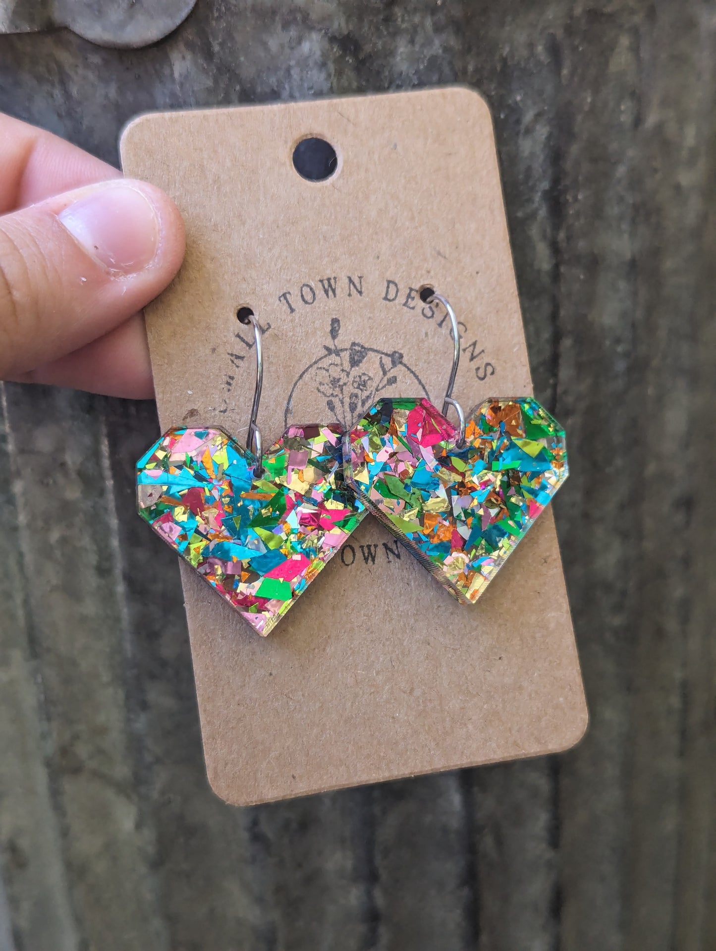 Green Confetti Hearts