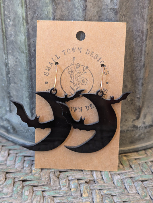 Rose Gold Hooks - Moon & Bats