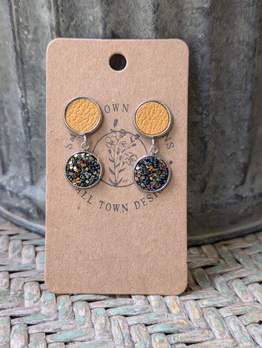 Mini Mustard Fall Glitter Dangles