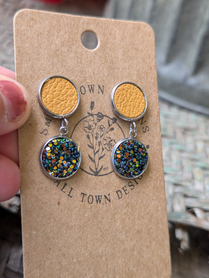Mini Mustard Fall Glitter Dangles