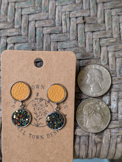 Mini Mustard Fall Glitter Dangles