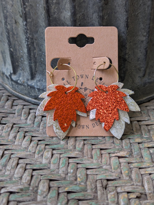 Fall Leaf Hoops