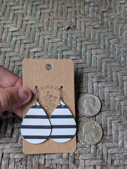 Black & White Striped Teardrops