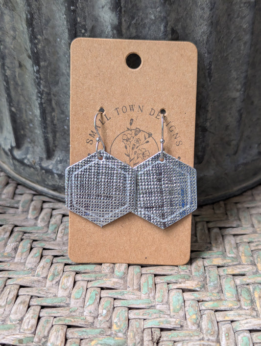 Metallic Silver Hexagons