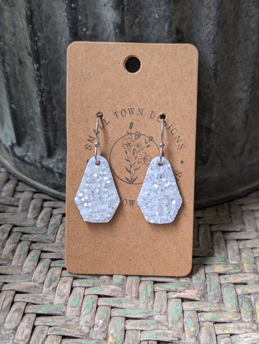 White Glitter Dangles