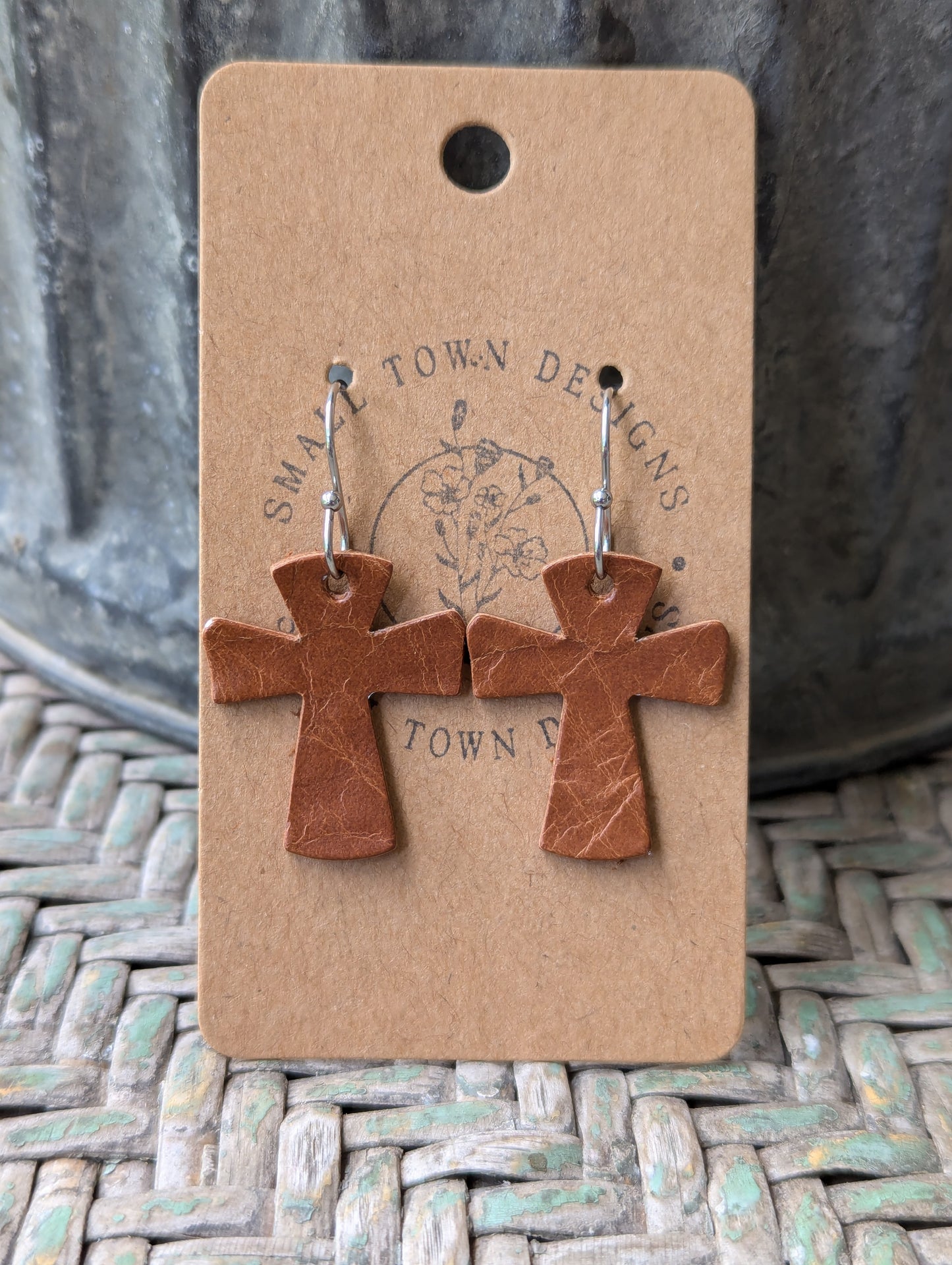 Brown Cross Dangles