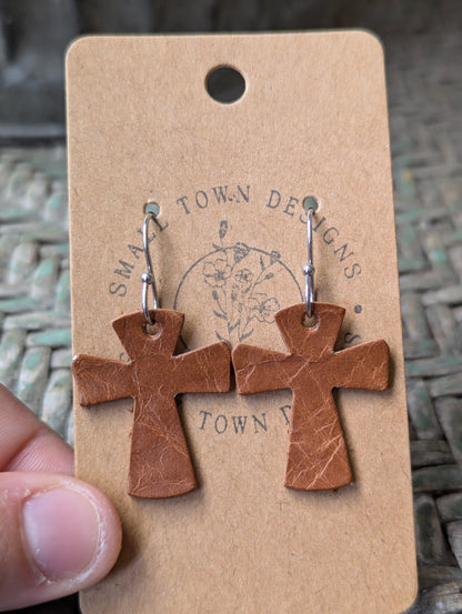 Brown Cross Dangles