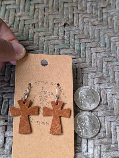 Brown Cross Dangles