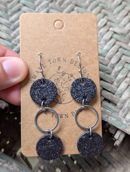 Black Glitter Circles