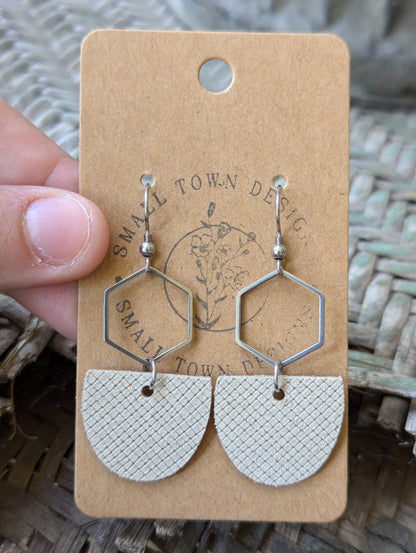 Hexagon Cream Dangles