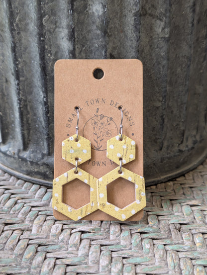 Yellow Polka Dot Hexagons