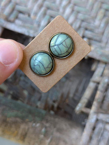 Faux Sage Turquoise Stud