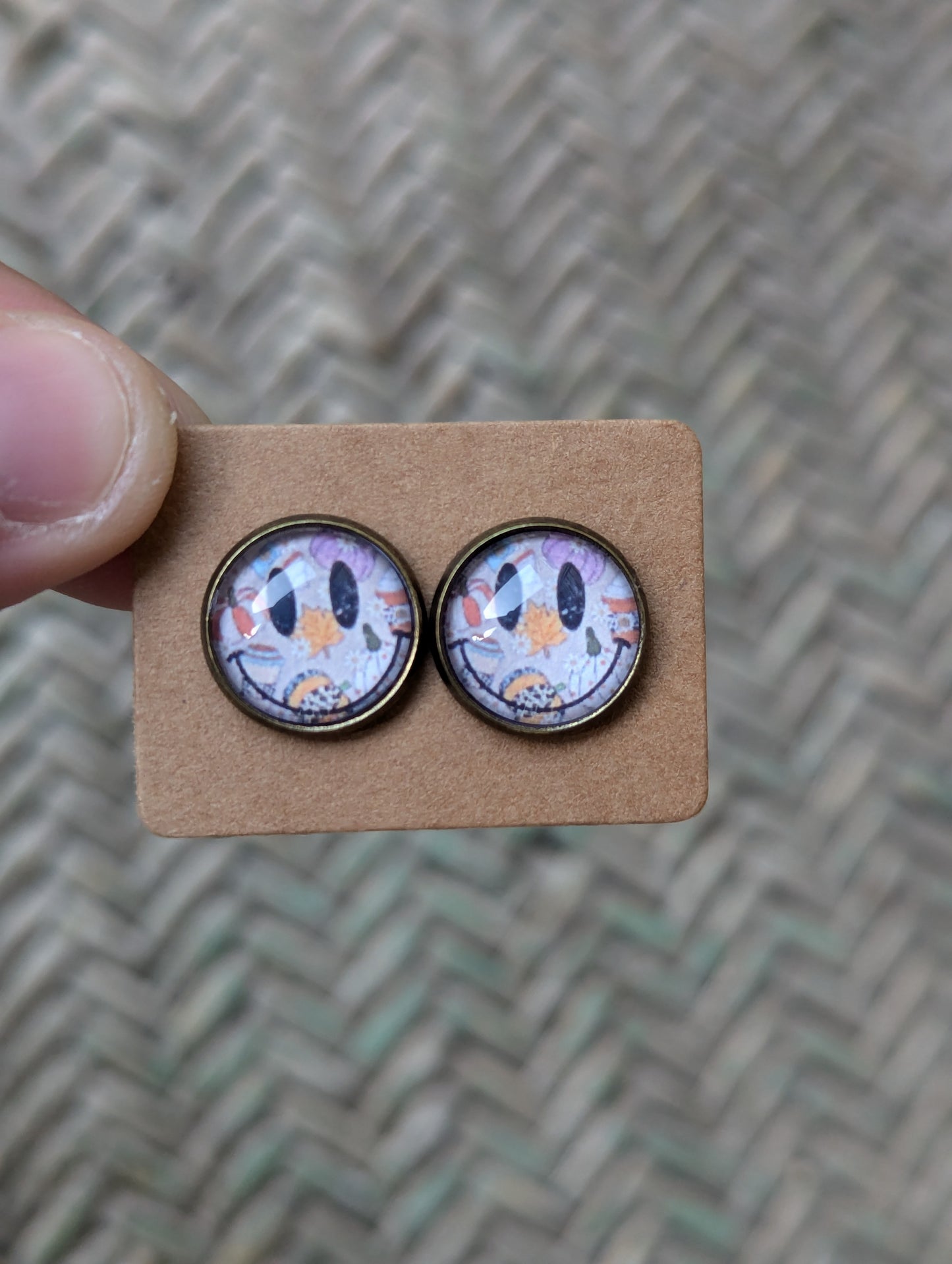 Fall Smiley Studs