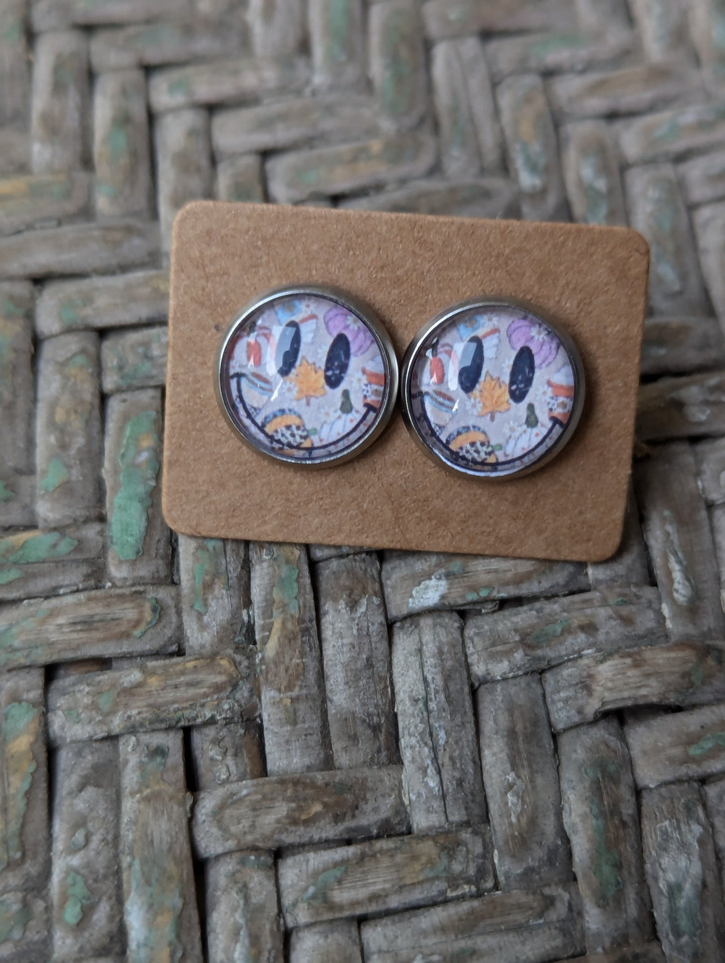 Fall Smiley Studs