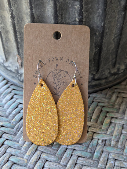Mustard Sparkle Teardrops
