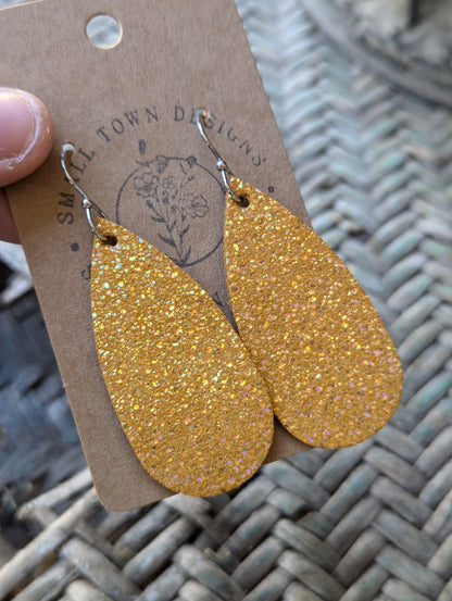 Mustard Sparkle Teardrops