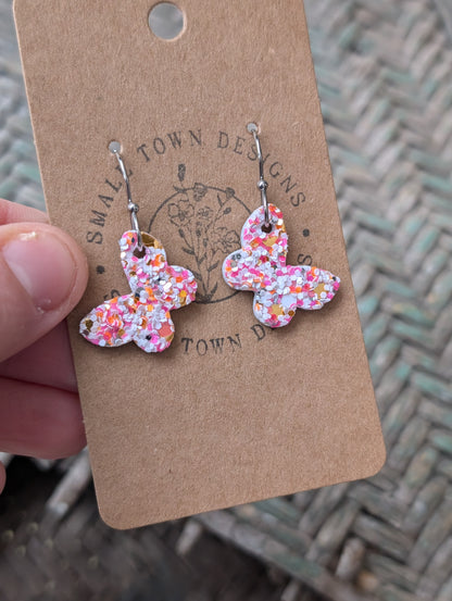 Pink Multi Glitter Butterfly