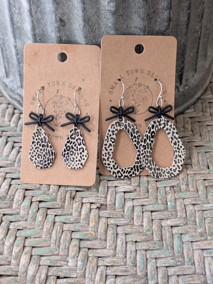 Jungle Leopard Bow Dangles
