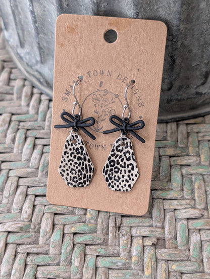 Jungle Leopard Bow Dangles