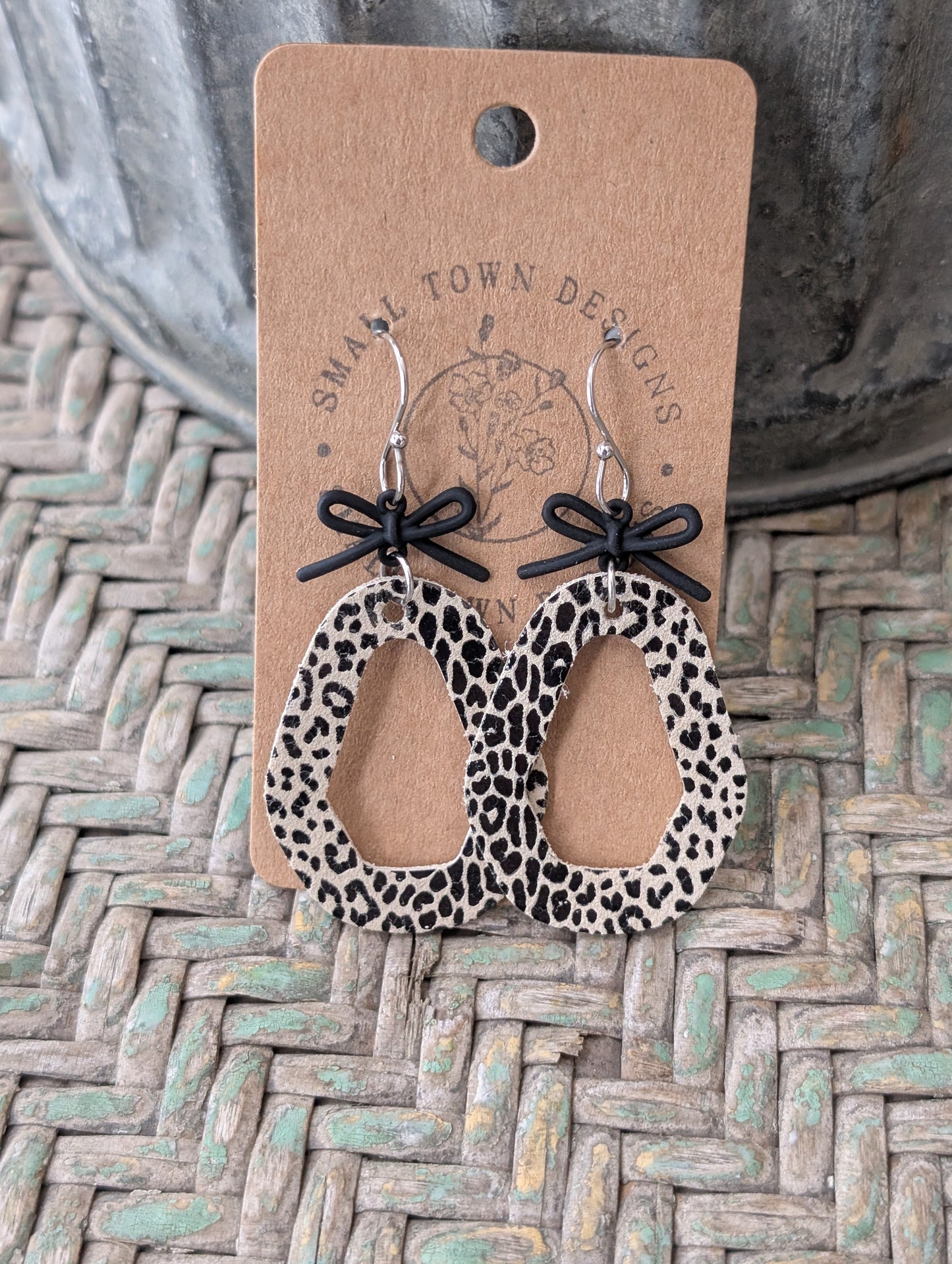 Jungle Leopard Bow Dangles