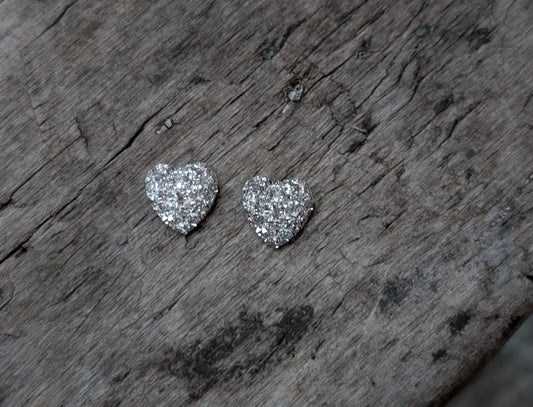 Mini Silver Heart Studs