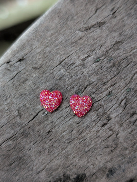 Mini Red Heart Studs