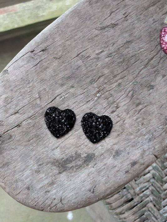 Black Heart Studs