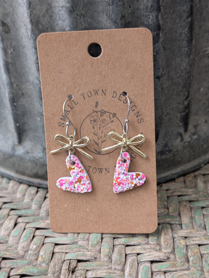 Candy Glitter Bow Hearts