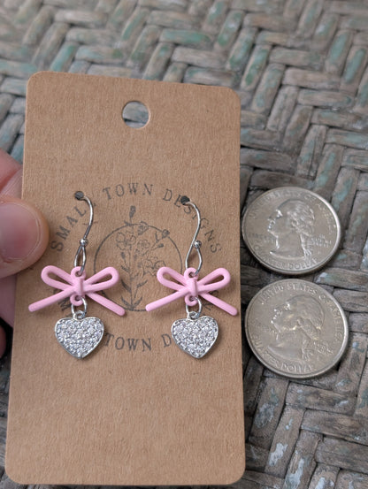 Pink Bow Hearts