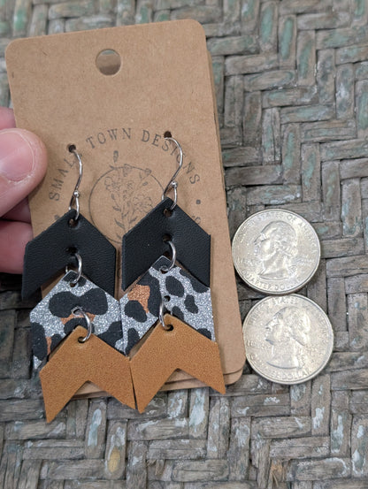 Black, Leopard, Honey Artisan Dangles