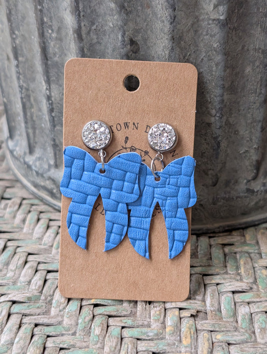 Spring Blue Basket Weave Bows