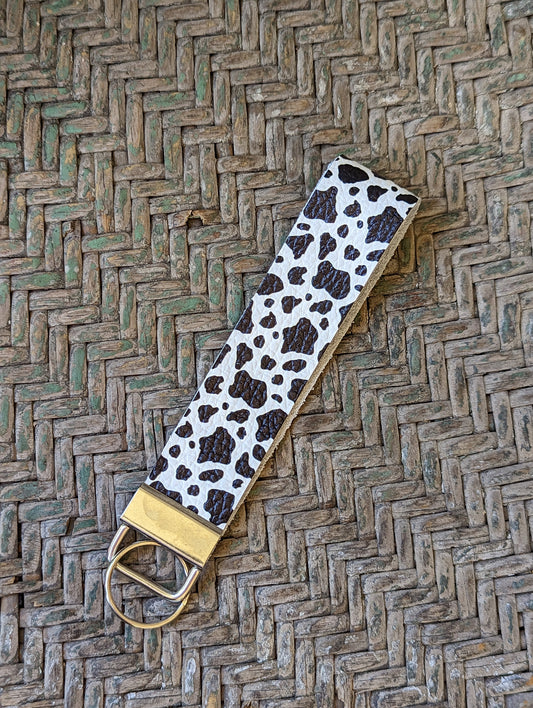 Cow Print Key Fob