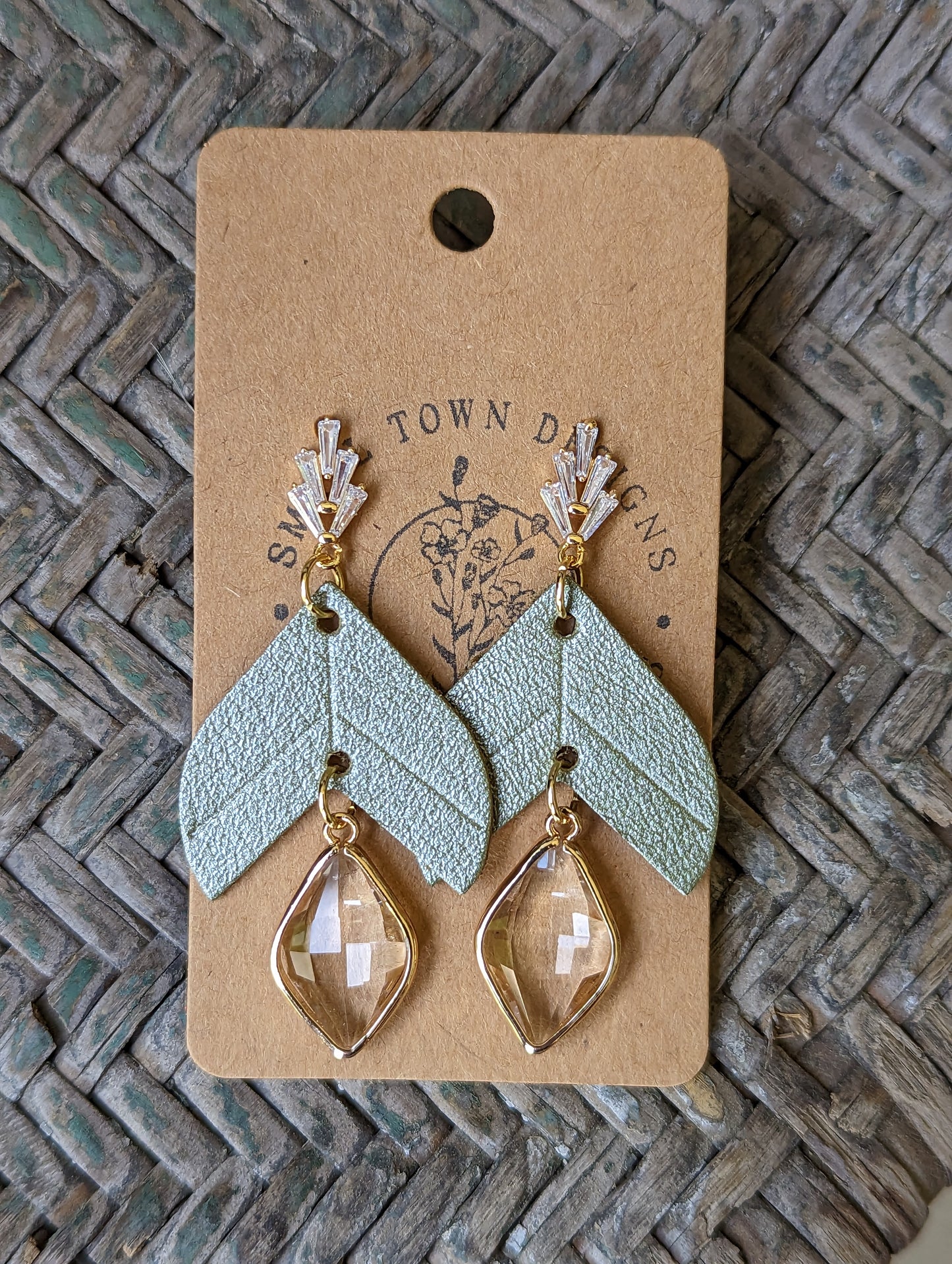 Sage Embossed Dangles