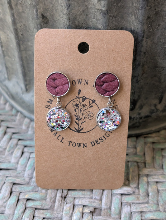 Burgundy Sparkle Drops